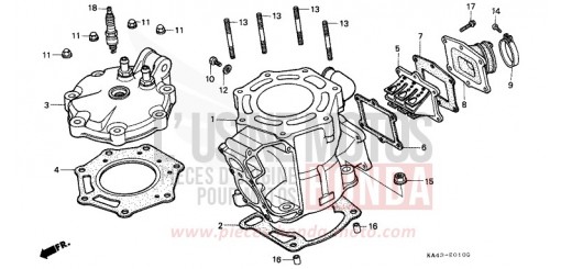 CYLINDER/CYLINDER HEAD (1) CR250RE de 1984